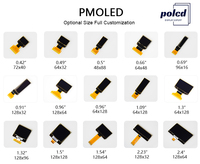 Layar Oled Polcd 0.96 inci 64x128 Modul Panel Sentuh Layar Mikro Oled 0.96 Inci Layar Pmoled