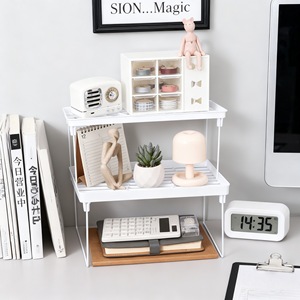 Storage Rack For Stationery And Miscellaneous Items White Foldable <b>Shelf</b> <b>Desktop</b> Organizer Office Use - Product Image 1