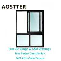 Ventana Corredera de Aluminio con Rotura de Puente Térmico, Doble Acristalamiento, Aislamiento Acústico, Llenado de Argón, Bajo Consumo Energético (Energy Star), con Travesaño Fijo