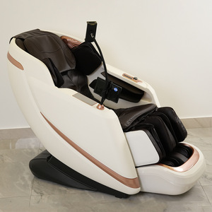 Fauteuil de massage SL Rail pour tout le corps, 30 airbags, rouleaux de massage des pieds, à brancher, blanc cassé, beige, noir - Product Image 1