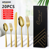 Ensemble de couverts modernes en acier inoxydable 410, 20 pièces, ensemble de couverts de luxe, passe au lave-vaisselle, pour mariage, restaurant, hôtel