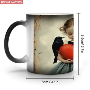 Frosted Black 11oz <b>Ceramic</b> <b>Mug</b> Heat Activated Cup Indoor Outdoor Use - Product Image 1