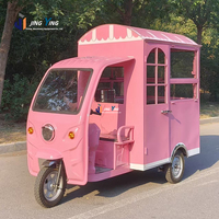 Nouveau design, camion de vente de nourriture électrique à 3 roues, imprimé sur mesure, chariot à snacks mobile pour marché nocturne de rue