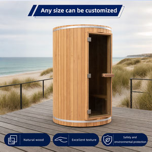 Cilindrico esterno bagno di vapore lontano infrarosso tradizionale secco una persona stanza Sauna al coperto barile Sauna per il bagno per Sal - Product Image 3