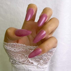 <span class=keywords><strong>Uñas</strong></span> Postizas Finas Tipo Stiletto con Gel, Color <span class=keywords><strong>Rosa</strong></span> Coral Brillante, Estilo Sonrisa, para Decoración <span class=keywords><strong>de</strong></span> <span class=keywords><strong>Uñas</strong></span> - Product Image 2