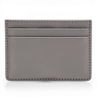 Porte-cartes minimaliste en polyester à motif croisé gris 4 pouces sans fermeture pour cartes de visite