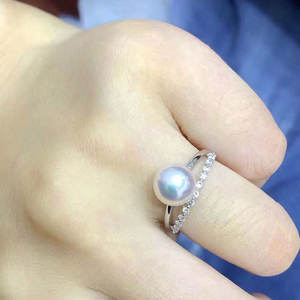 Support de bague en argent S925 WENCHI, accessoires de perles DIY, perles rondes simples de 9 à 13 mm, bijoux 11903, Chine - Product Image 3