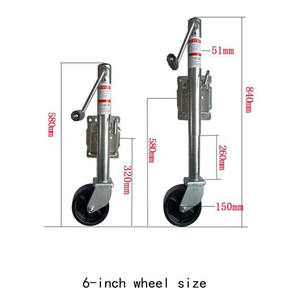 1200lbs boulonné bateau Marine 6 "supports de <span class=keywords><strong>roue</strong></span> en acier <span class=keywords><strong>manivelle</strong></span> remorque cric pivotant <span class=keywords><strong>roue</strong></span> <span class=keywords><strong>jockey</strong></span> pour Yacht RV remorques accessoires - Product Image 3