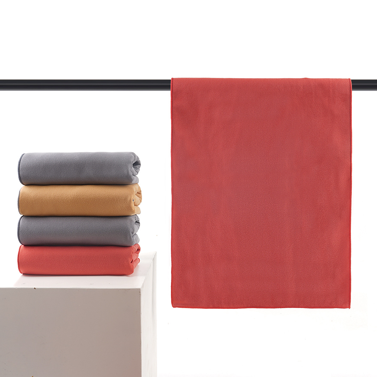 Serviette de nettoyage de voiture en daim [rouge et gris]