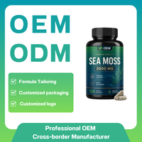 Capsules d'algues marines : Supplément immunitaire superalimentaire à base d'algues irlandaises et de racine de bardane de qualité supérieure |   Capsules de mousse de mer en marque privée OEM/ODM