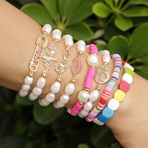 Joyería <span class=keywords><strong>de</strong></span> Moda con Perlas, Pulsera <span class=keywords><strong>de</strong></span> Perlas <span class=keywords><strong>de</strong></span> Goma, <span class=keywords><strong>Pulseras</strong></span> Blancas Naturales para Mujer y Plata Semanal - Product Image 4