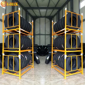 Sistema di scaffalature per magazzino industriale impilabile in acciaio staccabile per pneumatici