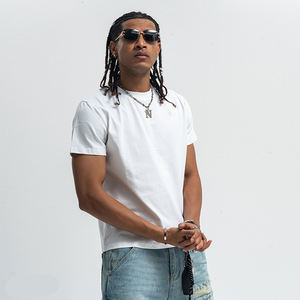 T-shirt surdimensionné à manches courtes en coton popeline de luxe, 300 g/m², imprimé à l'écran, personnalisé, pour homme - Product Image 3