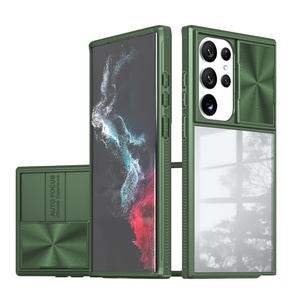 Coque pour Samsung Galaxy S25 S23 Plus Ultra S24, style technologique, coque rigide avec fenêtre coulissante pour objectif, transparente en acrylique - Product Image 5
