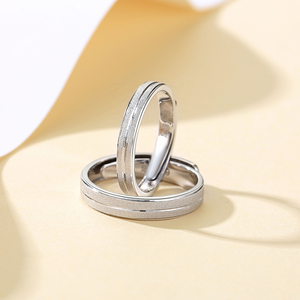 Bague de <span class=keywords><strong>couple</strong></span> ALICE en <span class=keywords><strong>argent</strong></span> sterling plaqué or massif, simple et élégante, avec finition satinée, bijoux de luxe pour homme - Product Image 5