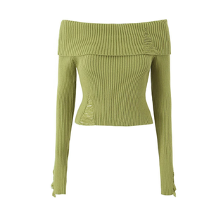 Maglione Pullover Sexy con spalline 2024 donna con foro 2894 Runwaylover - Product Image 3