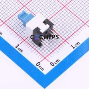 PS-7054DVB-6PN Push Button Switch Through hole Component (THT)-6P,7x7mm Switch No Lock Rectangle Plunger 500mA 24V - Product Image 2