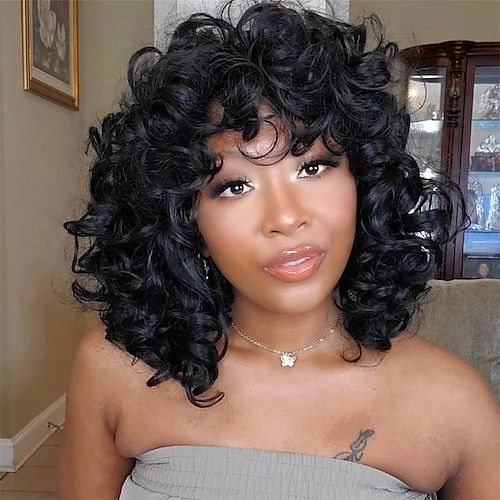 Wig with  bangs