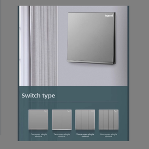 Pour la série Yi Jing, <span class=keywords><strong>prise</strong></span> murale Shen Sha gris argenté 220V IP20, haute résistance au feu, interrupteur simple, multi-prises, usage hôtelier, authentique - Product Image 1