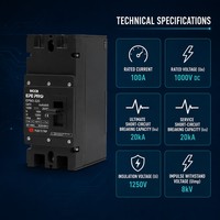 Boîtier moulé solaire à opération facile de haute qualité étanche DC1000V disjoncteur à boîtier moulé Mccb magnétique thermique
