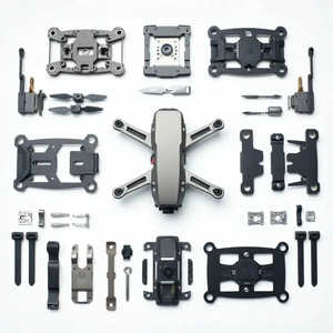 เครื่องกลึงและกัดอลูมิเนียมและชิ้นส่วนโลหะสแตนเลส CNC ออกแบบมาสำหรับชิ้นส่วนโดรน UAV เชิงพาณิชย์ตามสั่ง - Product Image 1