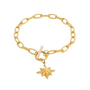 Bracelet avec pendentif en zircon en forme de cœur, plaqué or 18 carats, bijoux à la mode - Product Image 5