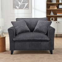 Fauteuil paresseux avec dossier et coussin d'assise moelleux, idéal pour le salon et la chambre - Gris
