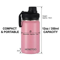 Nuevo Vaso Térmico de Acero Inoxidable 316 de Doble Pared con Aislamiento al Vacío, Libre de BPA, Boca Ancha, Retención Térmica de 6-12 Horas, 12 oz