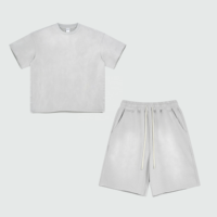Ensemble de survêtement effiloché survêtement uni pour hommes personnalisé ensemble de short de 2 pièces pour hommes faites votre propre survêtement