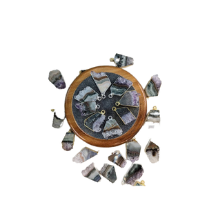 Colgante de rebanada de amatista de forma libre, Plata de Ley 925 galvanizada, abalorio de joyería de cristal Natural chapado en oro de 14K - Product Image 1