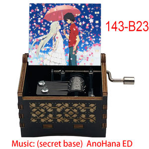 Caja de música con manivela de madera con Base secreta Anime la flor que vimos ese día película lindo recuerdo especial amigos regalos de navidad - Product Image 5