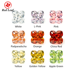 Gemme sintetiche all'ingrosso di Redleaf 10x10mm verde quadrifoglio taglio CZ Cubic Zirconia ciondolo intarsiato gioielli personalizzati - Product Image 3