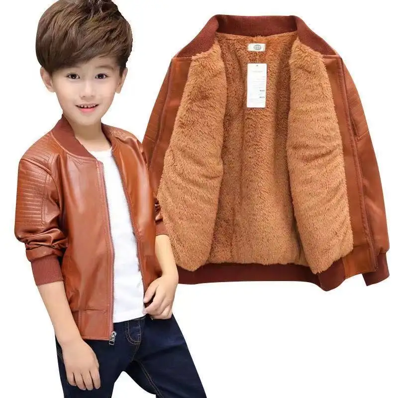 Children's wear boy's fur coat with plush and heavy winter boy's coat and children's jacket