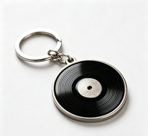 <b>Vinyl</b> Record Metal Key Chain Zinc Alloy Enamel Keyring Custom Engraved Collectible Gift - Product Image 1