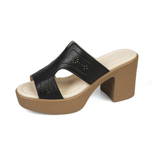 รองเท้าส้นสูงแบบเปิดส้นแฟชั่นฤดูร้อน รุ่นใหม่มาแรง สำหรับผู้หญิง ดีไซน์หรูหรา ไซส์ใหญ่ พื้นหนา สายคาดเส้นเดียว ไซส์ 43 - Product Image 5