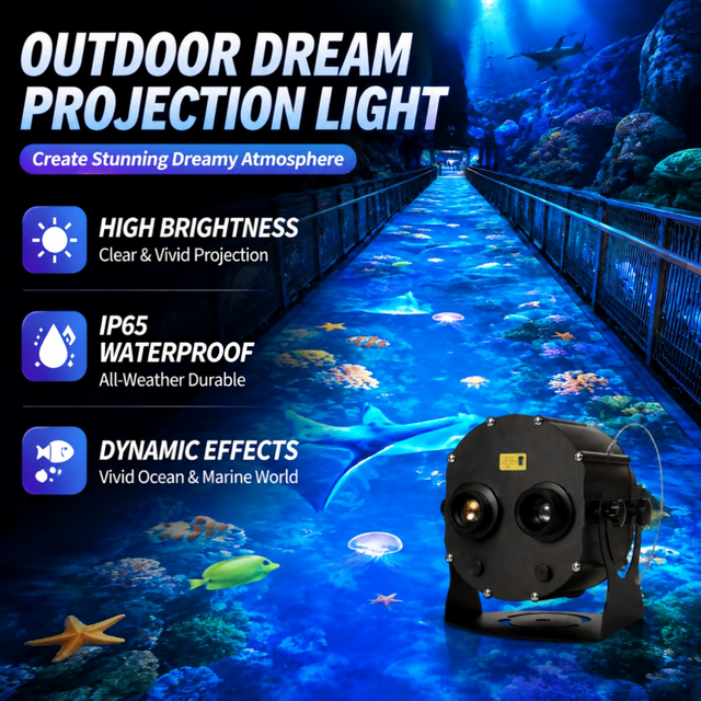 Waterproof Dual-lens Led Gobo Projector Multi-Scene Lighting for Stages Events  Architectural Decoration