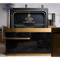 Vitrine de présentation de cosmétiques de luxe sur mesure, étagère de vente au détail pour parfumerie avec éclairage LED, bar à parfums, étagère pour magasin de produits de beauté