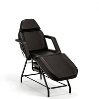 Fauteuil de beauté pliable et réglable, noir, en PVC imperméable, table portable pour extensions de cils, pédicure, tatouage, massage facial