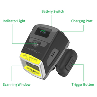 Escáner de Código de Barras de Dedo Industrial Effon Ring 1D 2D BT CMOS en Stock para Clasificación Logística y Escaneo de Equipaje en Aeropuertos