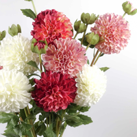 Fleur de dahlia artificielle au toucher réel, marguerite pour décorations de centre de table de réception de mariage