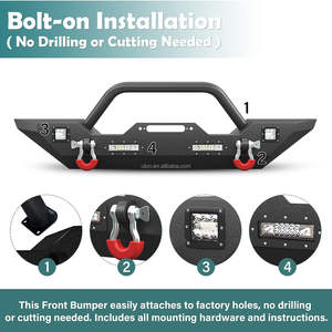 <span class=keywords><strong>Precio</strong></span> de fábrica OEM Parachoques delantero Fit 2007-2024 <span class=keywords><strong>Jeep</strong></span> Wra-ngler JK JL JKU JLU & Gladiator JT Parachoques delantero de alta calidad - Product Image 4