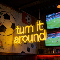 Neonawall Turn It Around, enseigne au néon LED personnalisée sur le thème du football, design unique, décoration murale pour la maison, bar, café, cadeaux pour les fans de football