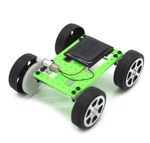 Mainan Mobil Tenaga Surya Mini, Kit Robot Mobil Mainan Tenaga Surya Rakitan DIY untuk Anak-anak