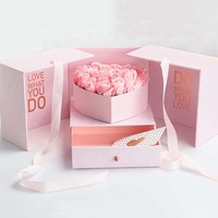 Shinchengruo — tiroir carré à Double porte en forme de cœur, coffret cadeau personnalisé pour Emballage de fleurs, bijoux, Surprise