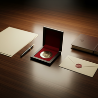 Boîte de rangement et de présentation de pièces de monnaie rectangulaire personnalisée - Boîte cadeau luxueuse en velours de 40 mm avec logo
