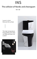 WC monobloc de luxe moderne pour hôtel, à poser au sol, en céramique, à double chasse siphonique, avec siphon en P/S, fonctionnement automatique, facile à nettoyer