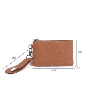 กระเป๋าผ้าใบแบบพกพาอเนกประสงค์สำหรับเดินทางกระเป๋าใส่เหรียญขนาดเล็กมีซิปกระเป๋าใส่กุญแจและบัตรกระเป๋าสตางค์ของขวัญขนาดกะทัดรัดพร้อมสายรัดข้อมือ - Product Image 2