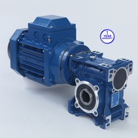 Réducteur à vis sans fin NMRV RV30, montage à bride, arbre creux, rapport 1:5-100, moteur électrique triphasé vertical 380V