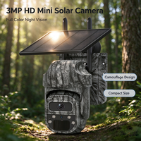 Kamera Keamanan Mini Solar HD 3MP Terbaru, Penglihatan Malam Berwarna, Kamuflase, Nirkabel, Tenaga Surya, CCTV Outdoor