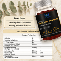 Gummies de Shilajit pour adultes, saveur baies, matière première himalayenne, gummies nutritifs, fabricant en gros